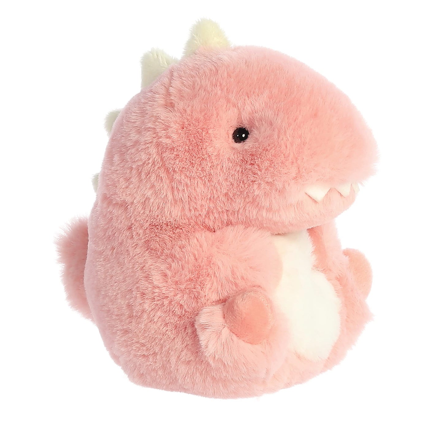 Aurora® Round Rolly Pet™ Avery Allosaurus™ Stuffed Animal - Adorable Companions - On-The-Go Fun - Pink 5 Inches