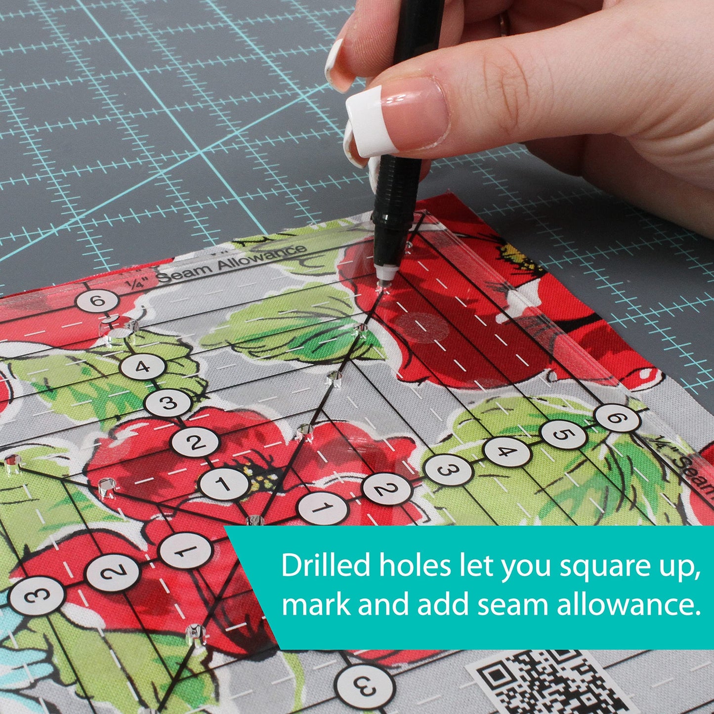 Creative Grids 8-1/2in Square It Up or Fussy Cut Square Quilt Ruler - CGRSQ8