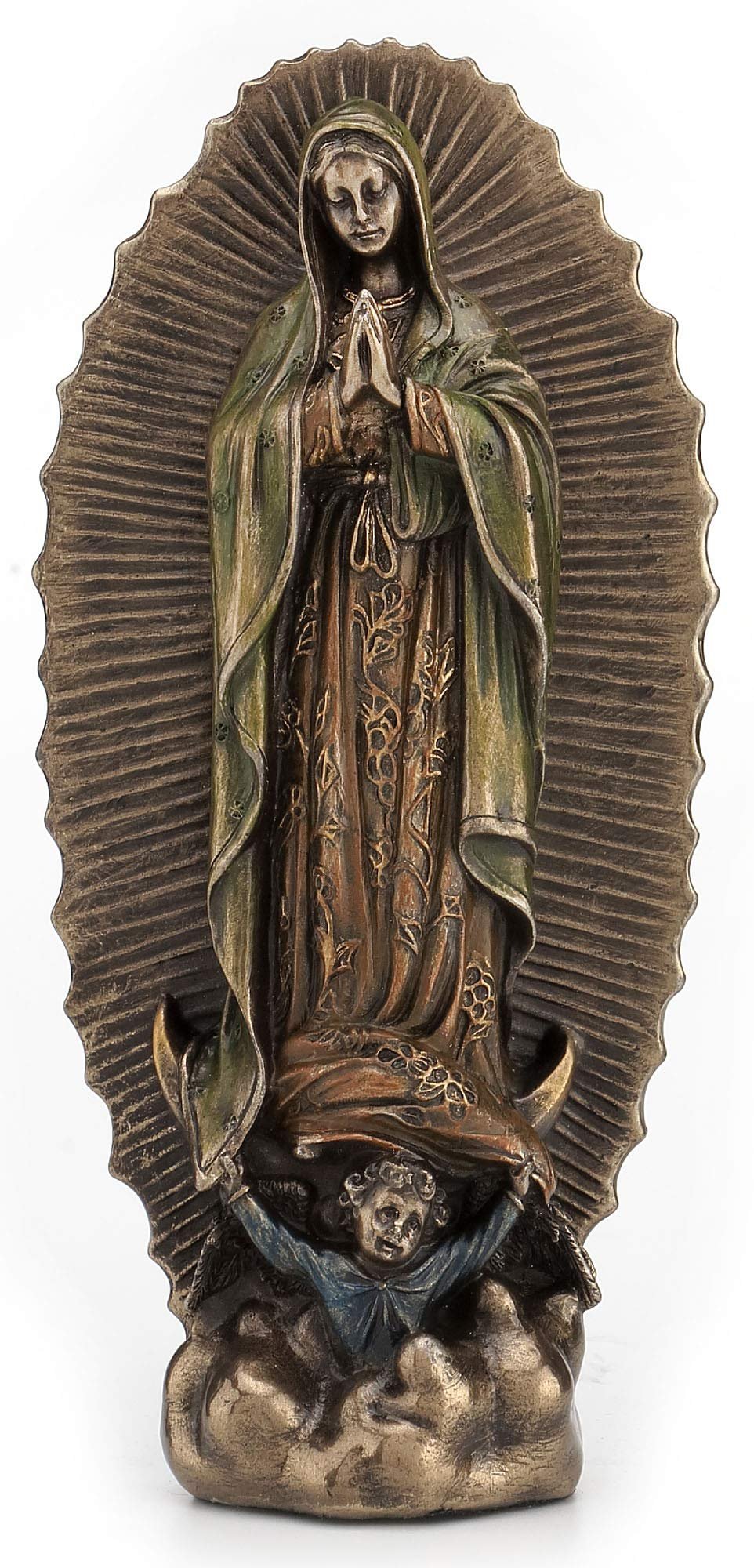 Veronese Design 6 1/8" Our Lady Of Guadalupe Virgin Mary Religious Statue Cold Cast Resin Bronze Finish Home Decor Figurine