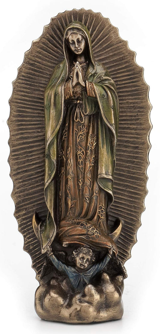 Veronese Design 6 1/8" Our Lady Of Guadalupe Virgin Mary Religious Statue Cold Cast Resin Bronze Finish Home Decor Figurine