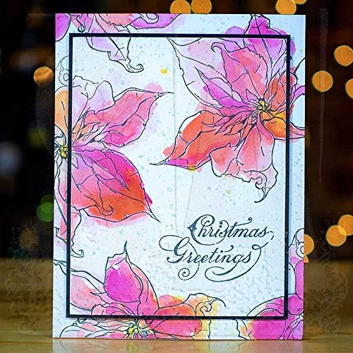 Tim Holtz Stampers Anonymous Holidays 2020 The Poinsettia Cling Stamp Set CMS426