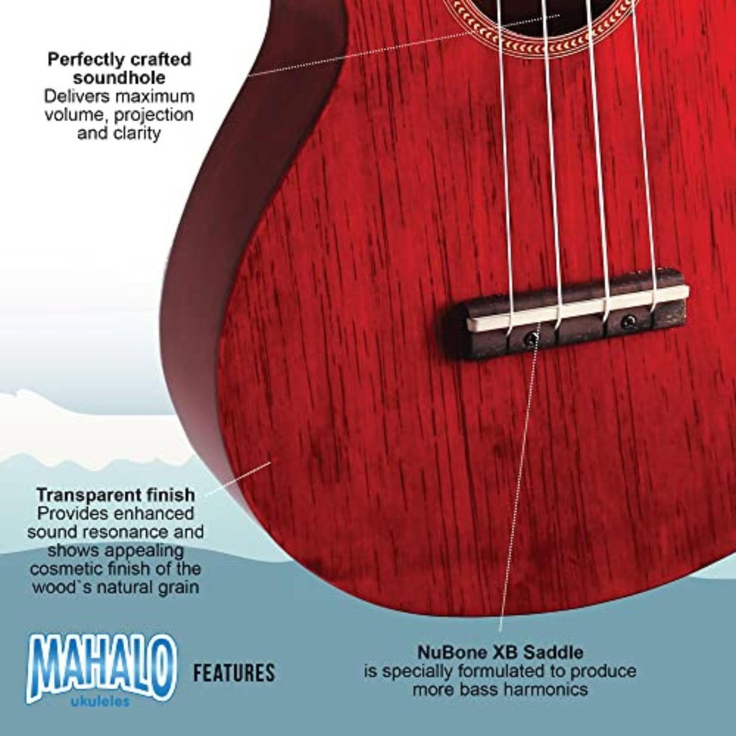 Mahalo 2516-BU Hano Concert Ukulele