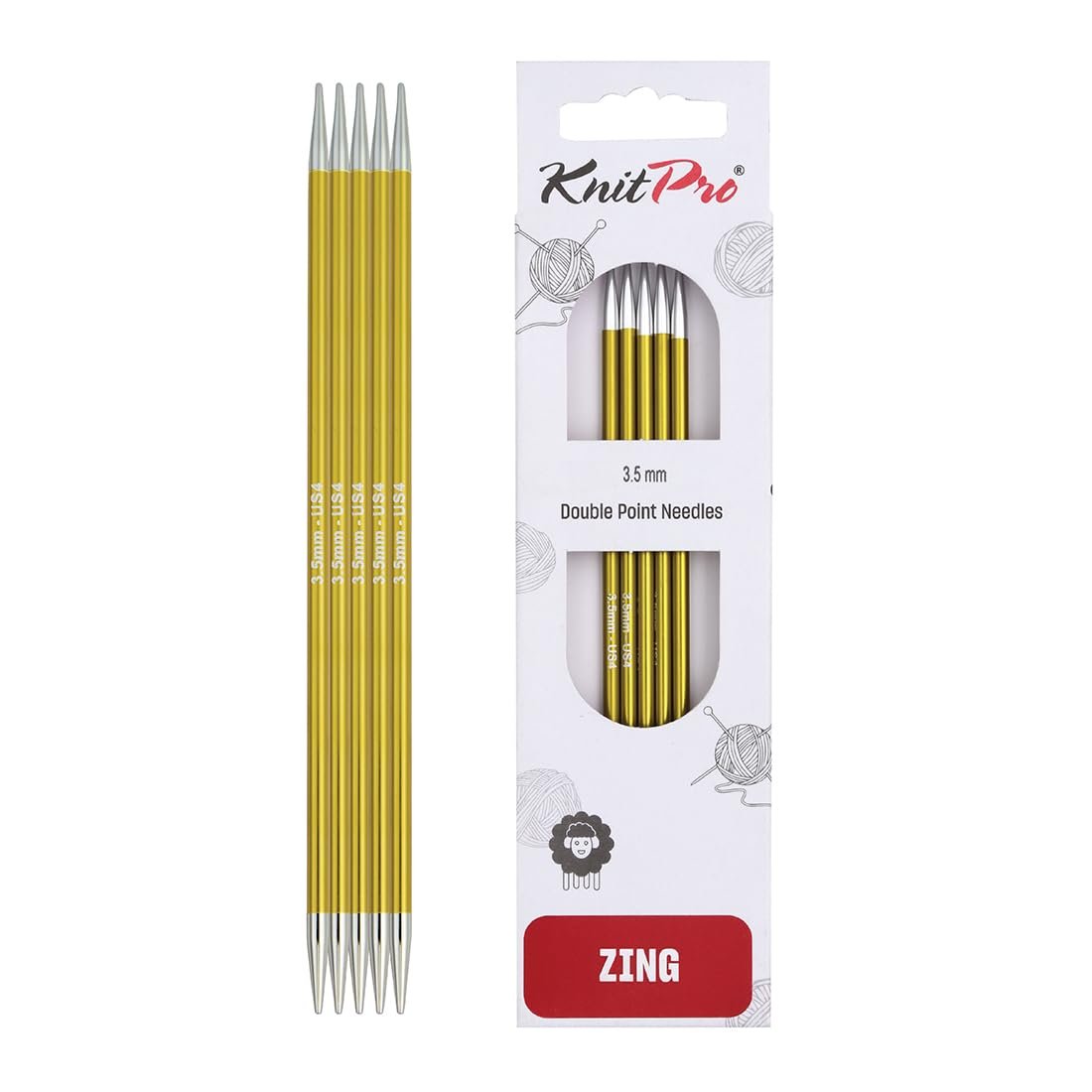 KnitPro Zing Double Pointed Needles 8" (20cm)