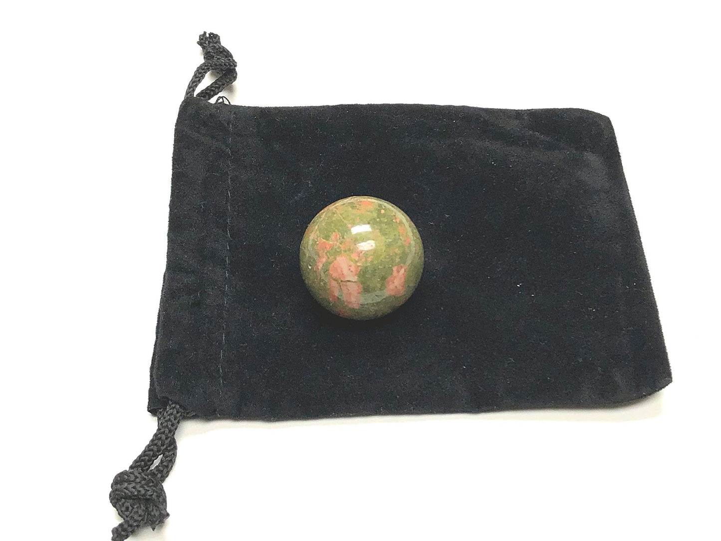 Zentron Crystal Collection 25mm Polished Sphere Gemstone Pocket Sized 1" with Velvet Bag