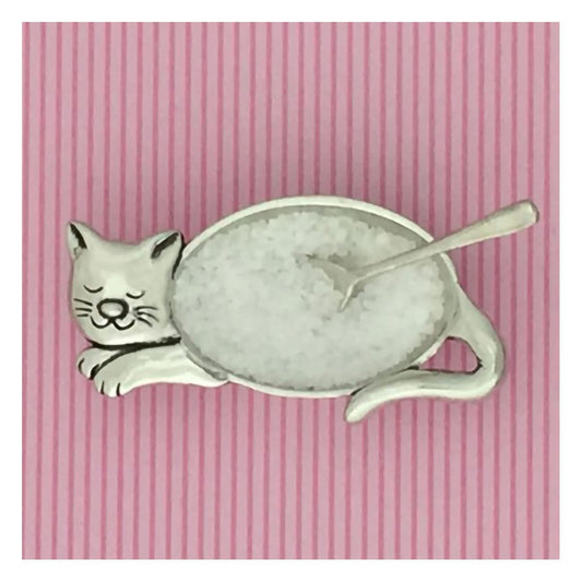 Basic Spirit Cat Salt Bowl with Spoon Pewter Cellar Container for Spices Snacks Side Dishes Pet Animal Lover Gift