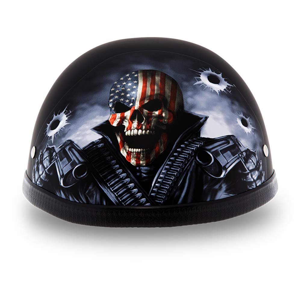 Daytona Helmets Graphics Bicycle Helmets for Men - Novelty Half Helmet with Breathable Liner - Retro Skull Cap – Eagle Headgear with Head Wrap