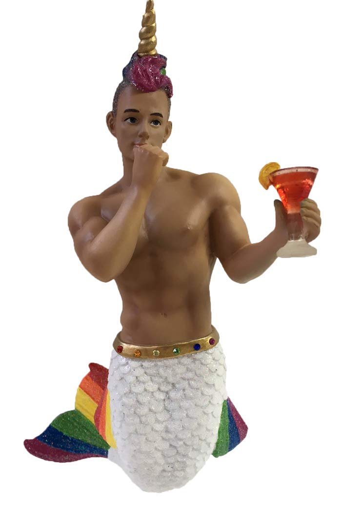 December Diamonds Merman Ornament Rainbow 55-55110 7 Inches