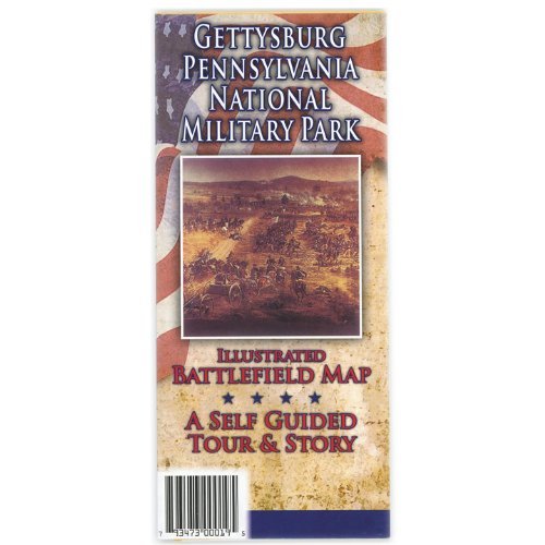 Americana Gettysburg Battlefield Map - Full Color, Matte Finish, Letter Size, Historical Map