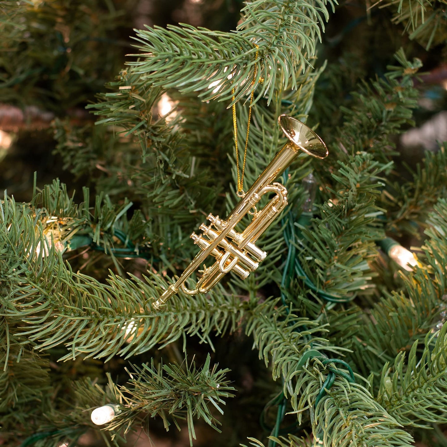 Broadway Gifts 3.5" Gold Brass Trumpet Ornament Decoration