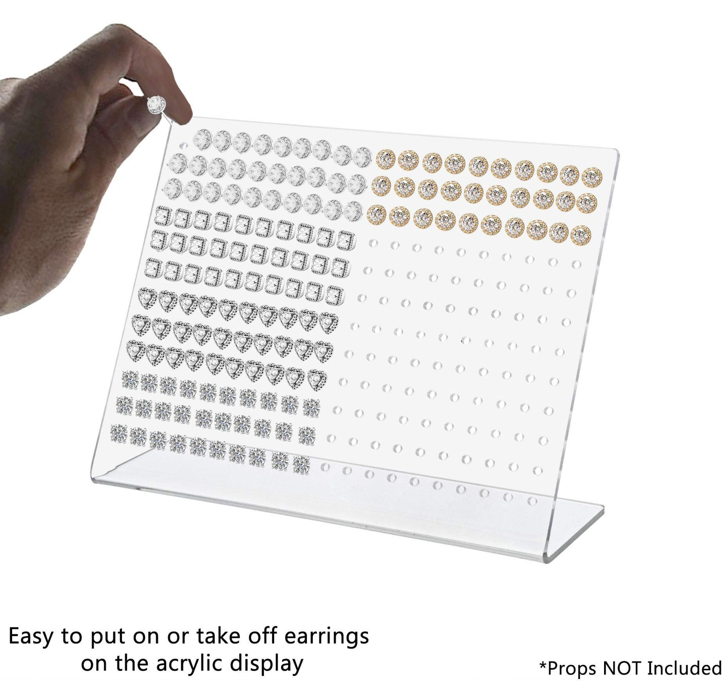 Marketing Holders Earring Display Stand 120 Pair Slant Back Clear Acrylic for Hoops Studs or Dangles Craft Fairs Art Shows Jewelry Designers Secondhand Shops Accessory Outlets Portable Neat