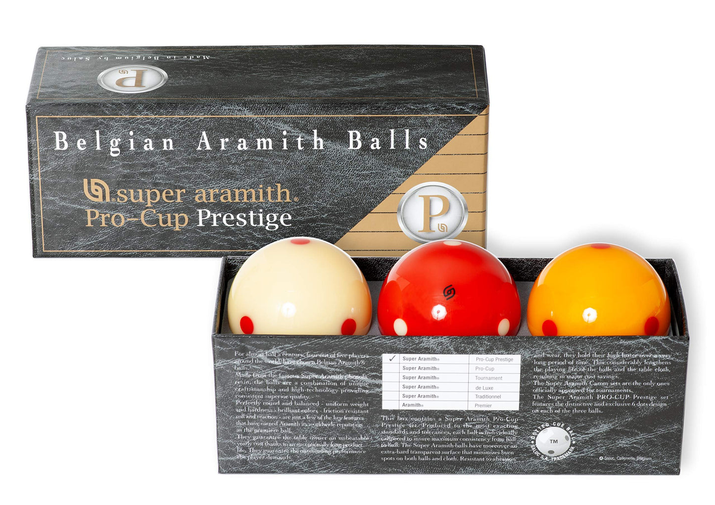Aramith Super Pro-Cup Prestige Carom Ball Set 61.5 mm