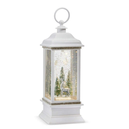 Raz Imports Snowy Reindeer Animated Lighted Water Lantern, 11.25-inch Height, Christmas Decor