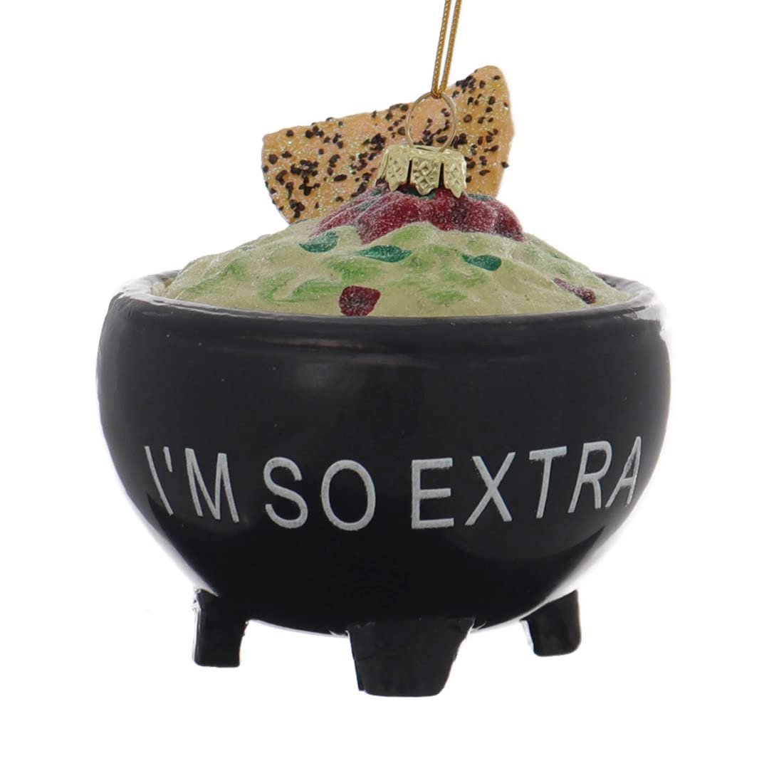 Cody Foster I'm So Extra Guacamole Glass Christmas Ornament 3 1/8 in