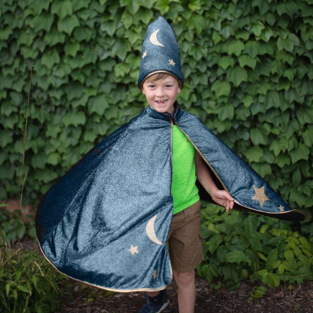 Great Pretenders Starry Night Wizard Costume for Kids – Cape & Hat Set for Dress-Up, Pretend Play & Halloween