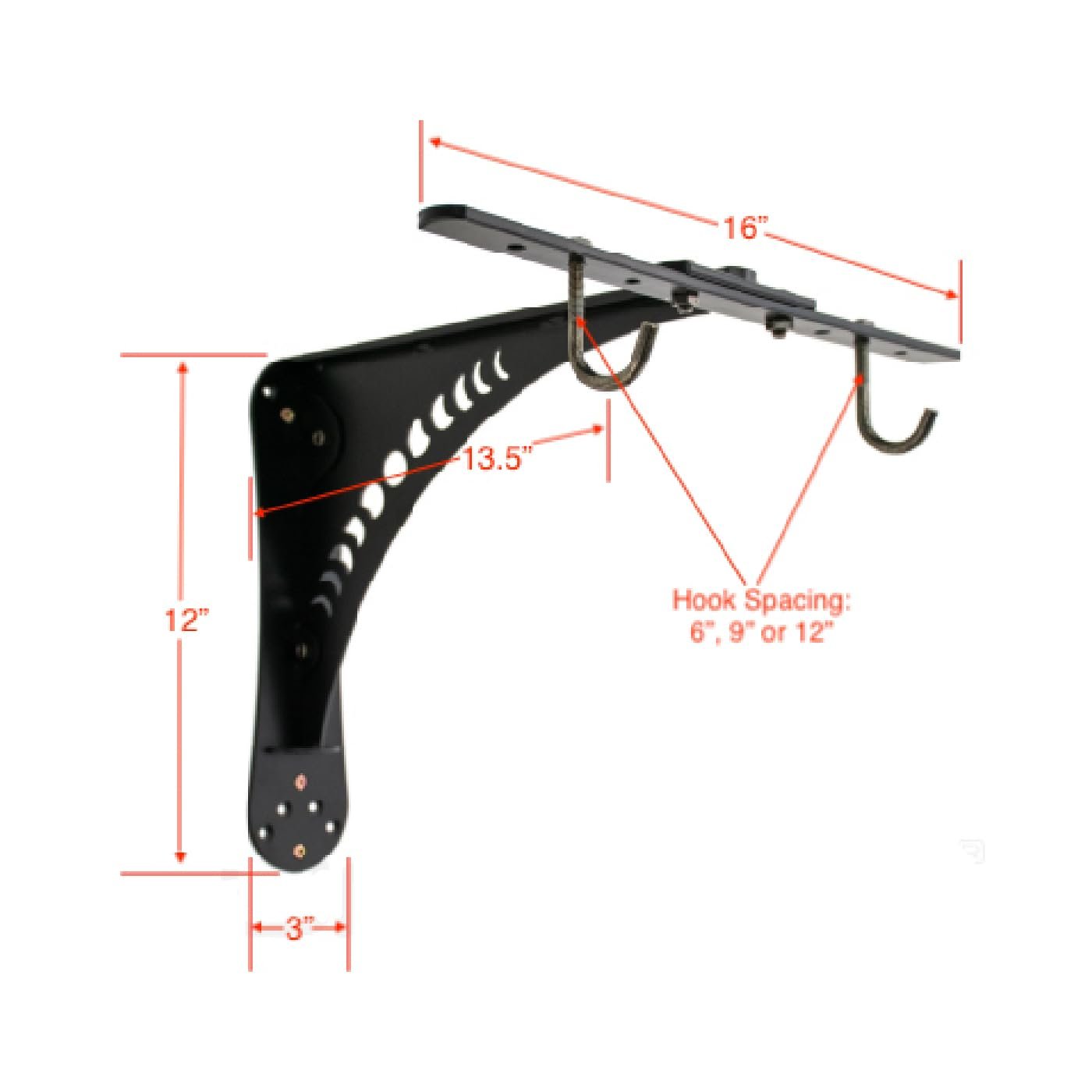 Unlimited Internal Wave Gong Hanger for Gongs 18" to 44" - Include 1 Wall Mountable Gong Hanger/Versatile Space Saving Alternative to Floor Gong Stands