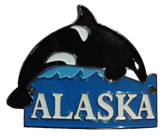 Alaska - Whale - Hiking Stick Medallion