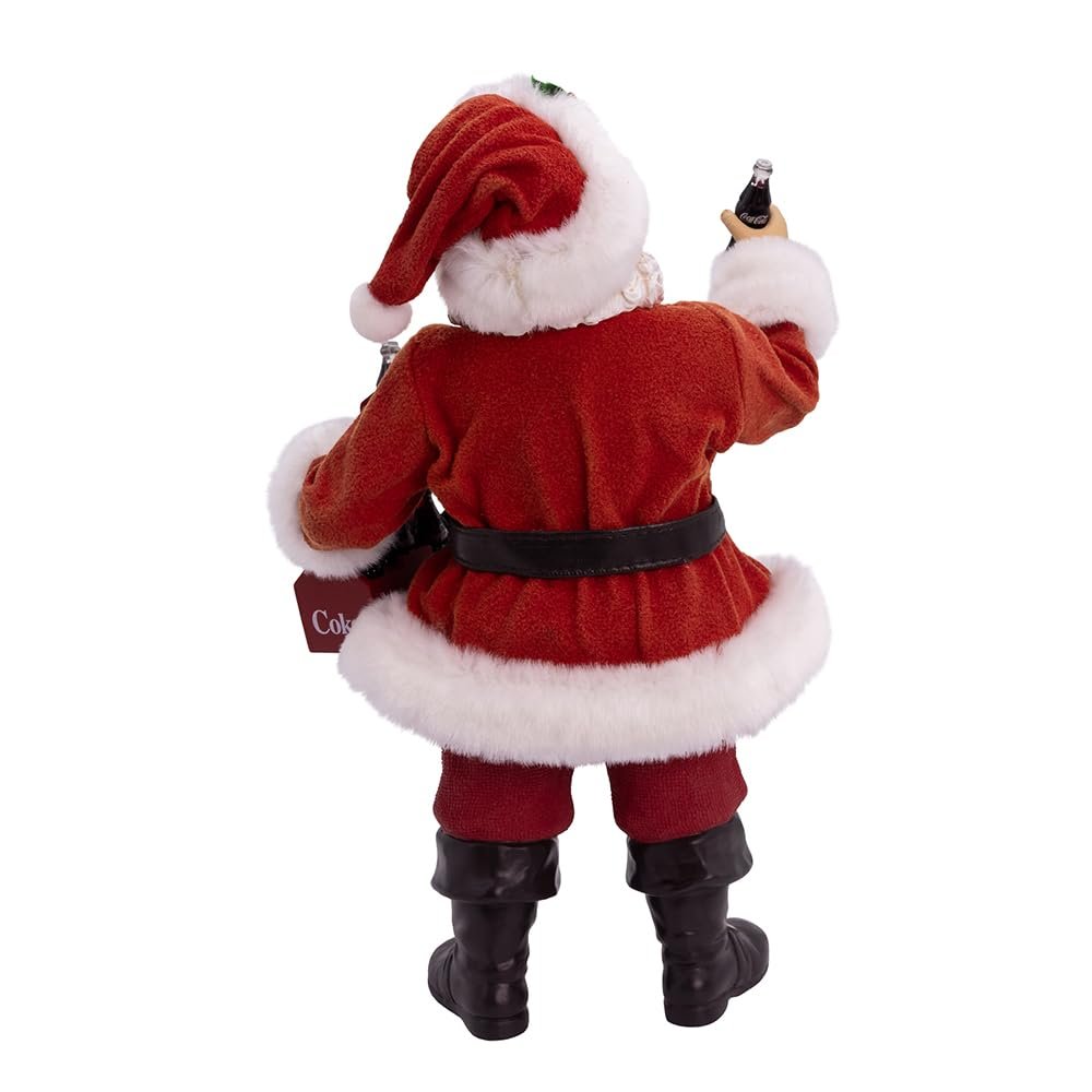 Kurt Adler 10.5-inch Coca-Cola Santa Holding Two Six Packs Table Piece