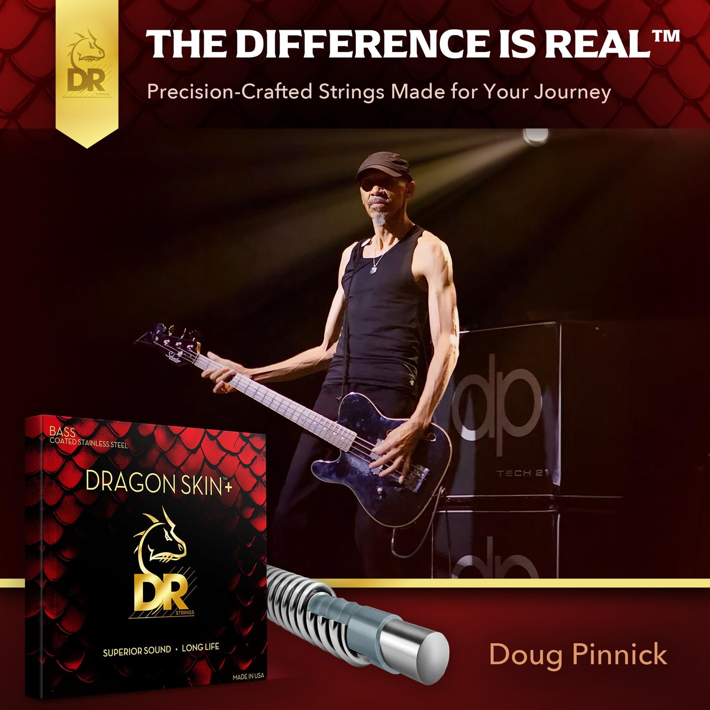 DRAGON SKIN+ - Coated Stainless Steel Bass Strings