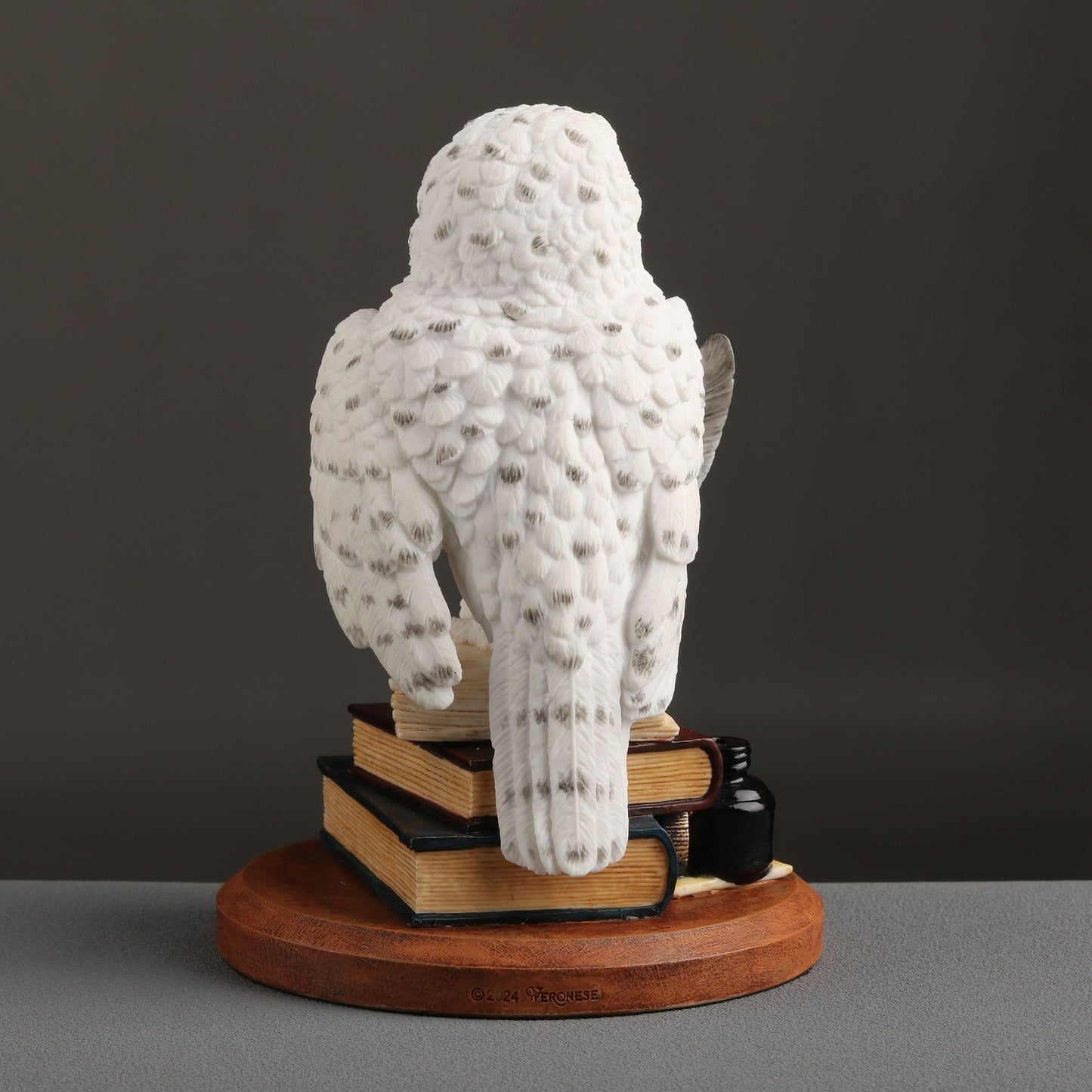 Veronese Design 5 3/4 Inch Snowy Owl Scripting Scholar Resin Hand Painted Animal Sculpture Home Decor Collectibles