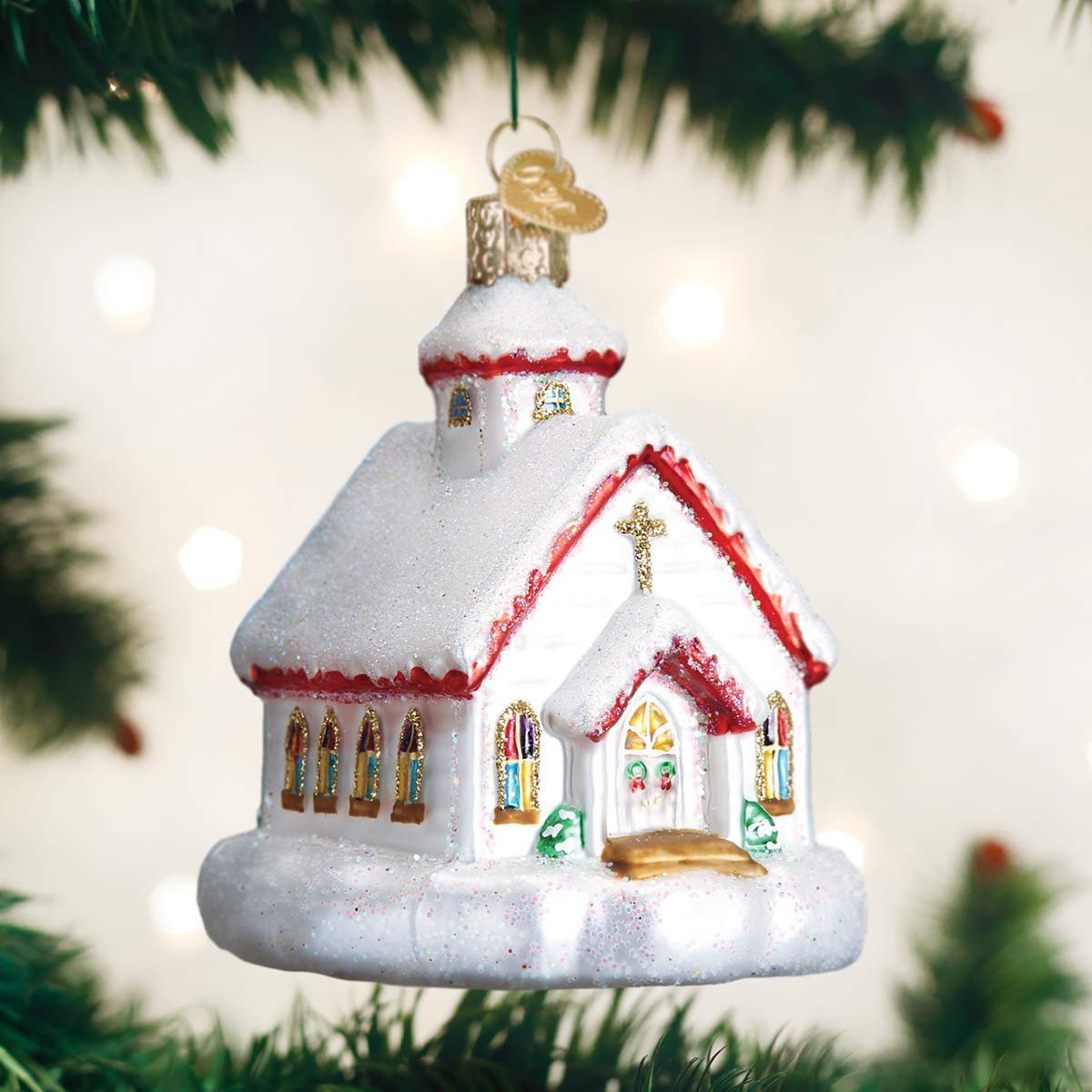 Old World Christmas Church Collection Glass Blown Ornaments Tree Christmas Chapel