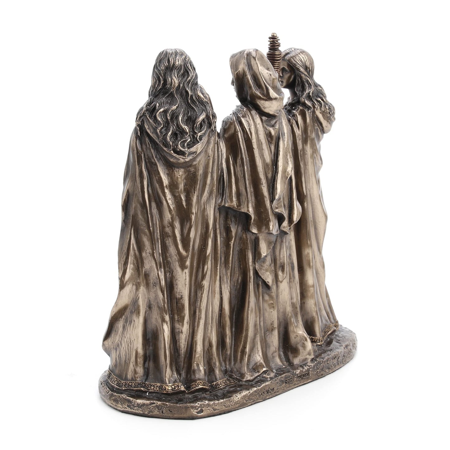 The Three Fates of Destiny Cold Cast Resin Antique Bronze Finish Greek Statue