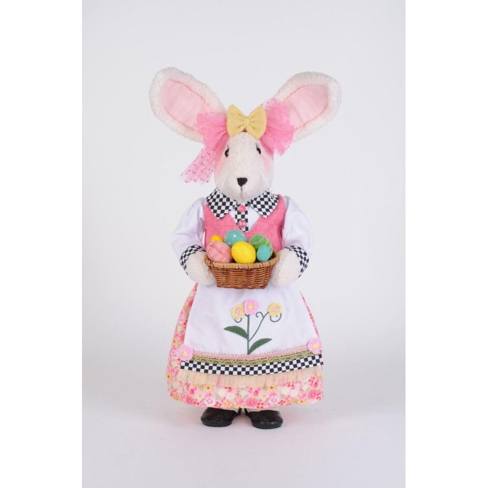 Karen Didion Mona Bunny Figurine, 19 -Inches, Pink, Polyester, SP055