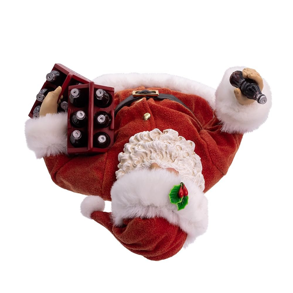 Kurt Adler 10.5-inch Coca-Cola Santa Holding Two Six Packs Table Piece