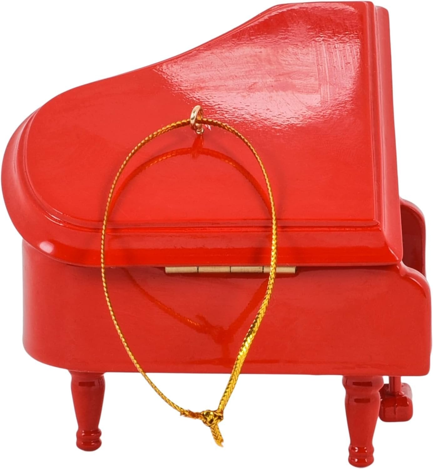 Broadway Gifts Co Cherry Red Grand Piano 3.5 inch Wood Hanging Ornament