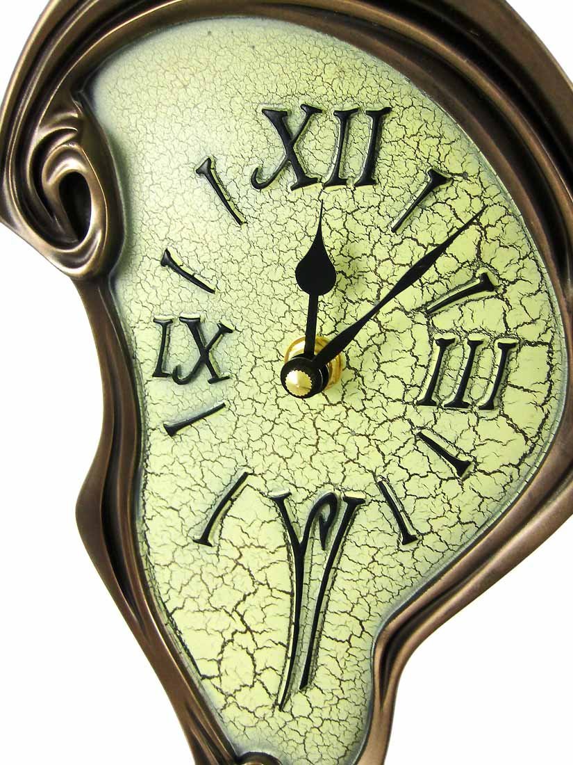 Things2Die4 Cool Bronze Finish Melted Mantel Clock Table Desk Dali
