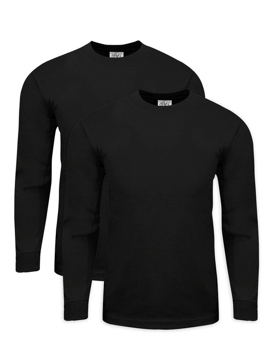 Shaka Wear Men's Cotton T-Shirt – Max Heavyweight 7 Ounce Long Sleeve Crew Neck Plain Tee Top Tshirts Regular Big Tall Size