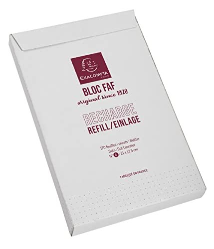 Exacompta FAF Metal Desk Pad for Home or Office, 200 White 70g Micro-Perforated Sheets, Blank or Dots. Non-Slip Backing, Three Sizes. Refills Available.