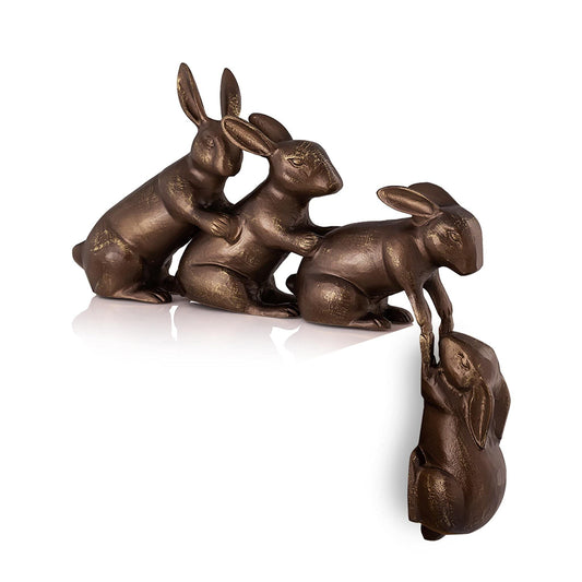 SPI Home 53040 15 x 18 x 3.50 in. Helping Hand Rabbits Garden Sculpture, Bronze
