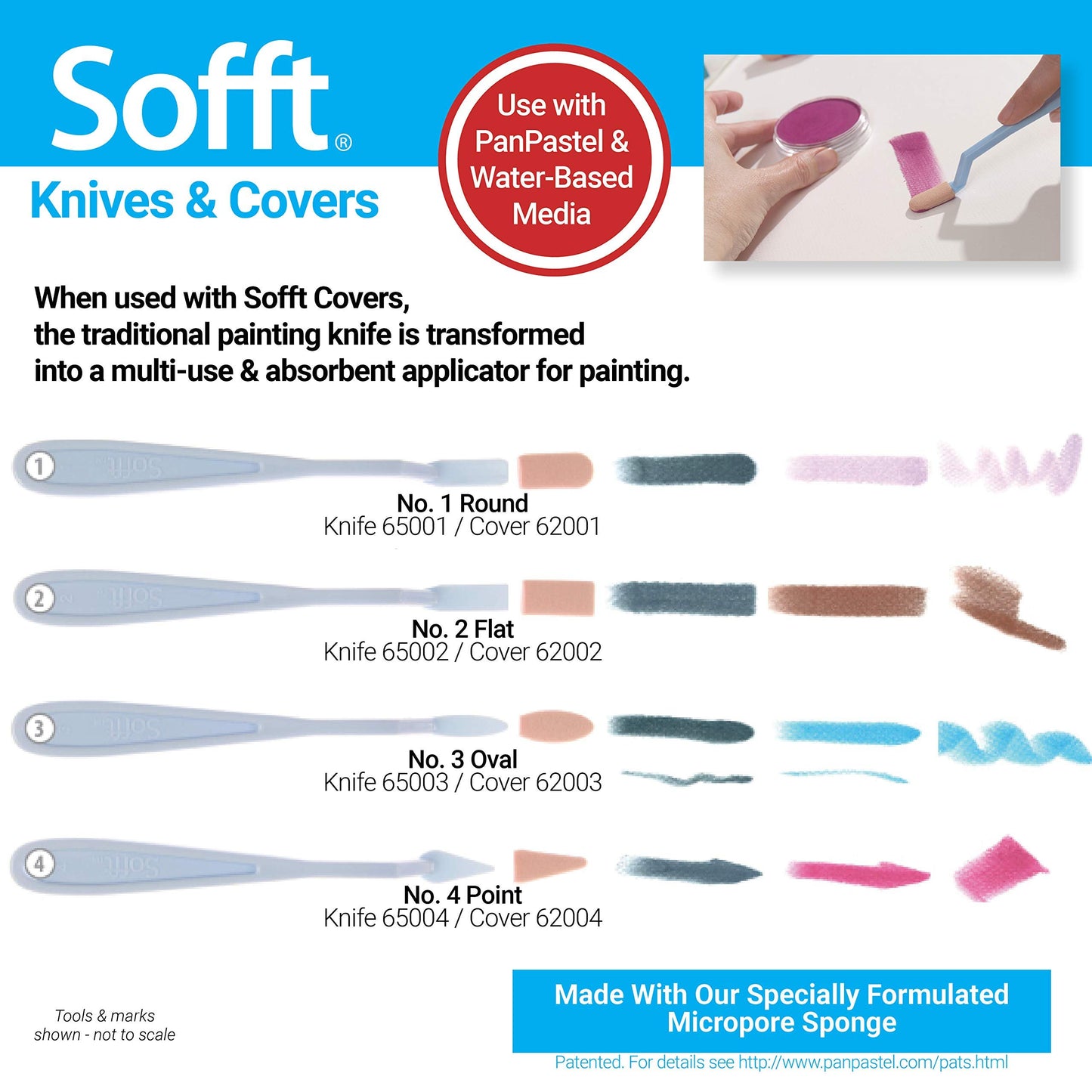 Sofft Artist Tools by GOLDEN, Knives and Covers - Mixed, Pack of 12, Professional Artist Pastels