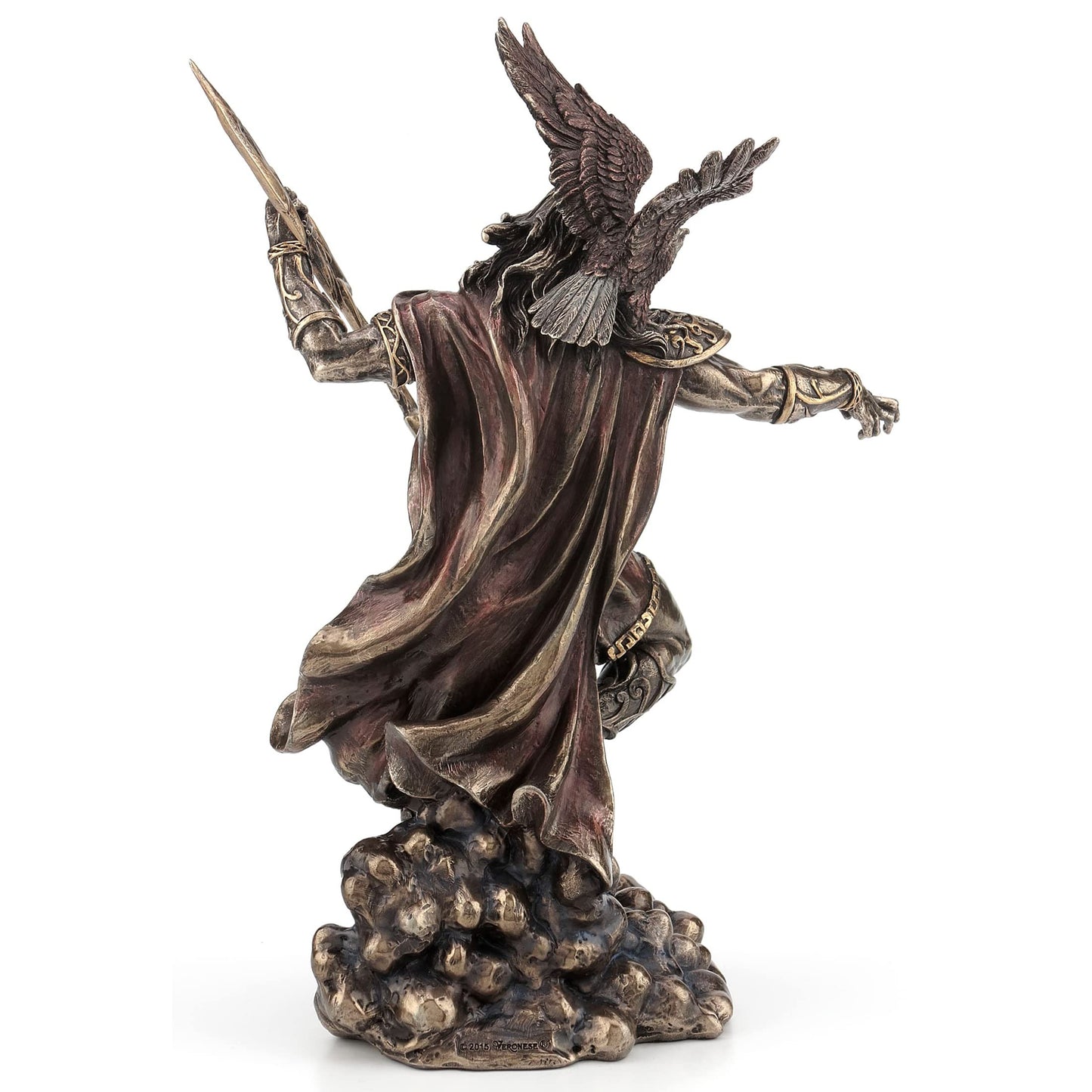 Veronese Design 11 3/4" Zeus Greek God Holding Thunderbolt with Eagle Cold Cast Resin Statue Antique Bronze Finish Sculpture