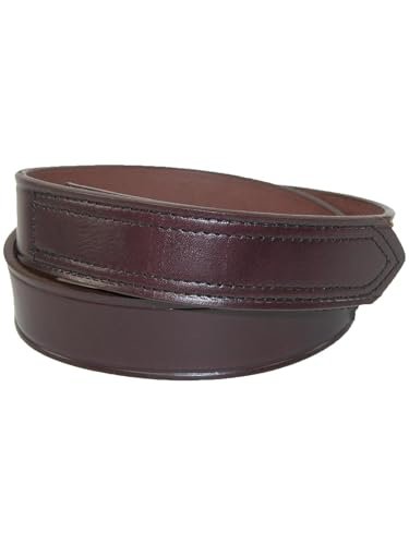 Boston Leather Mens Leather 1 3/8 inch Hook and Loop No Scratch Work Belt | Brown 34