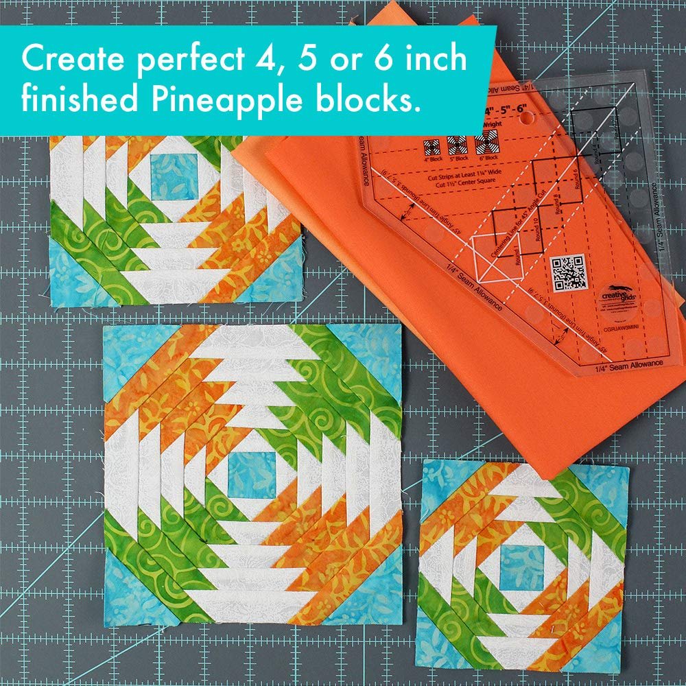 Creative Grids Pineapple Trim Tool Mini Quilt Ruler - CGRJAW3MINI