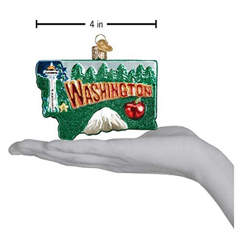 Old World Christmas Glass Blown Ornament State of Washington (36199)