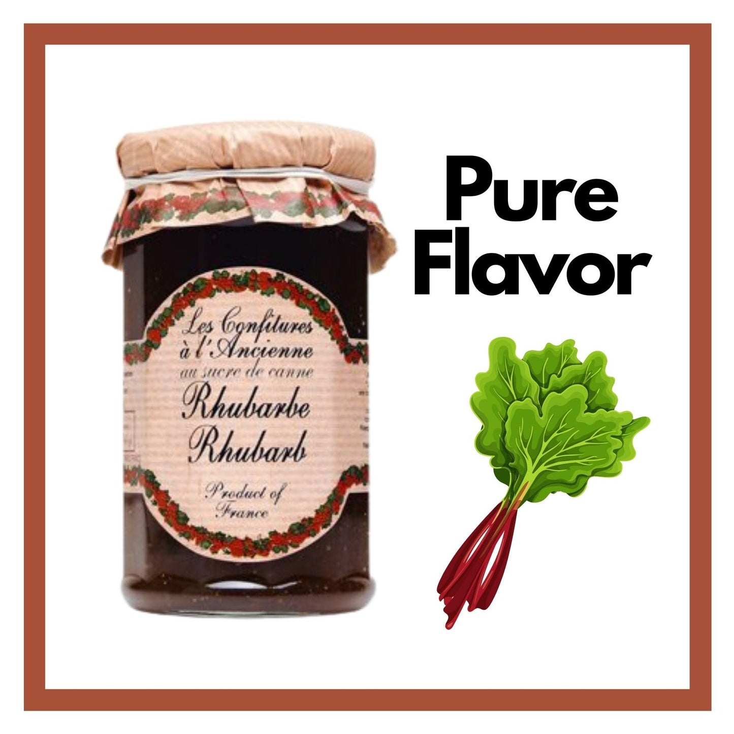Rhubarb Jam Andresy All natural French jam pure sugar cane 9 oz jar Confitures a l'Ancienne, One