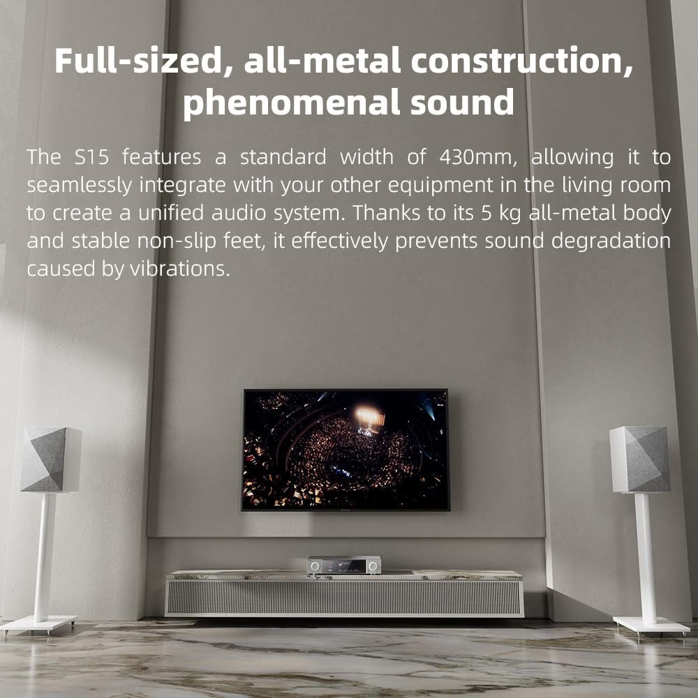 FiiO S15 Streamer Network Player Music Service, Android 12 Snapdragon 660, AKM DAC AK4191+AK4499EX, 7.84-inch Screen, HDMI/ARC DAC