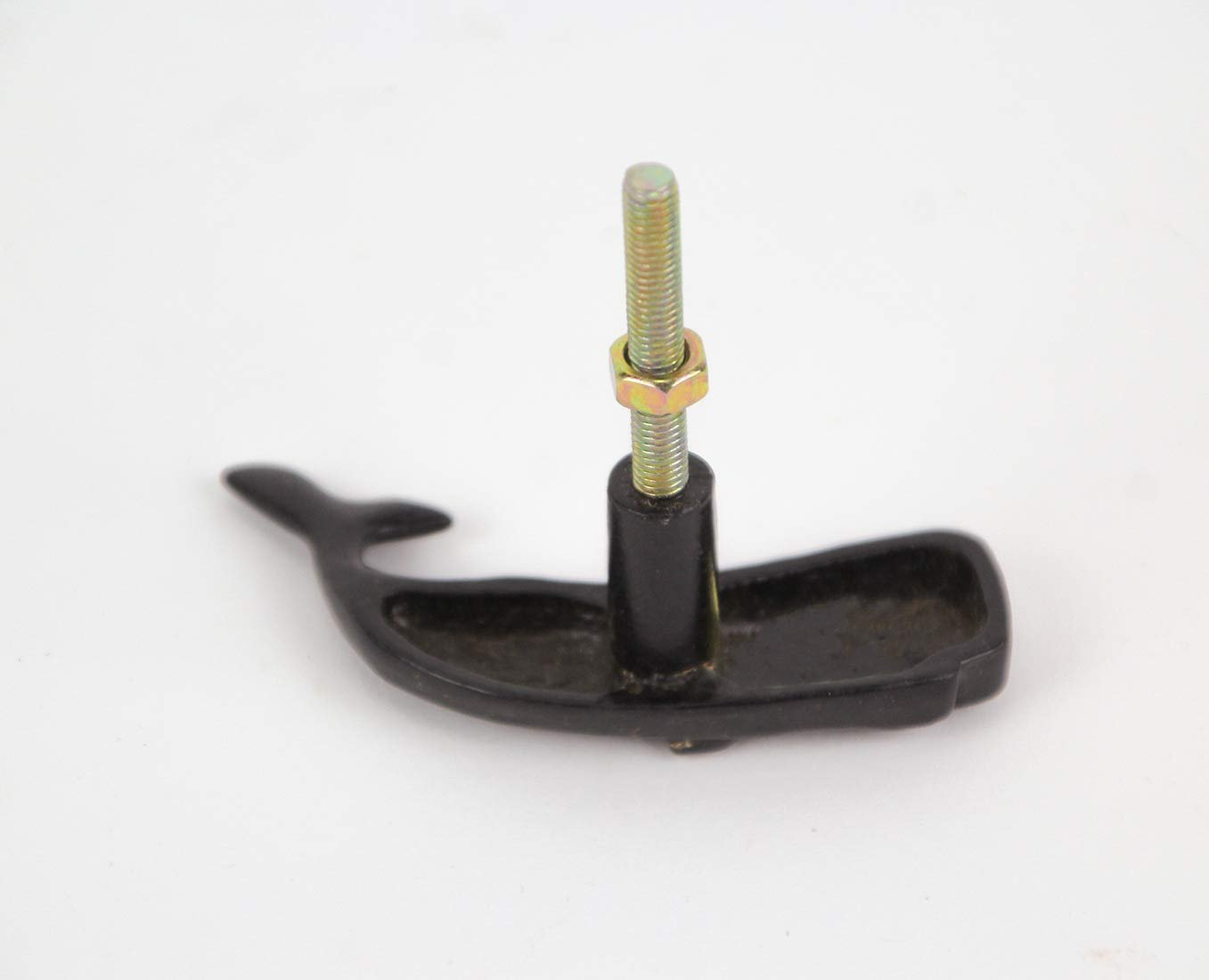 Moby Dick Specialties Set of 6 Black Painted Cast Iron Whale Drawer Pull Rustic Furniture Decor Knob