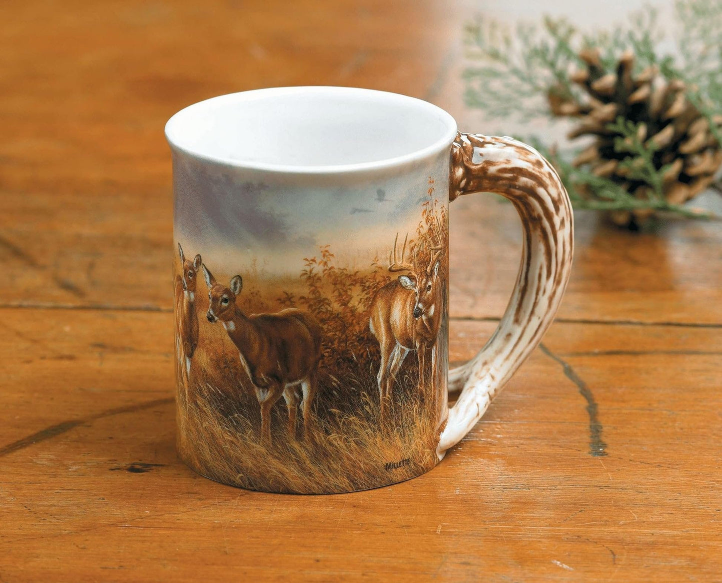 Wild Wings Deer Sculpted Mug by Rosemary Millette