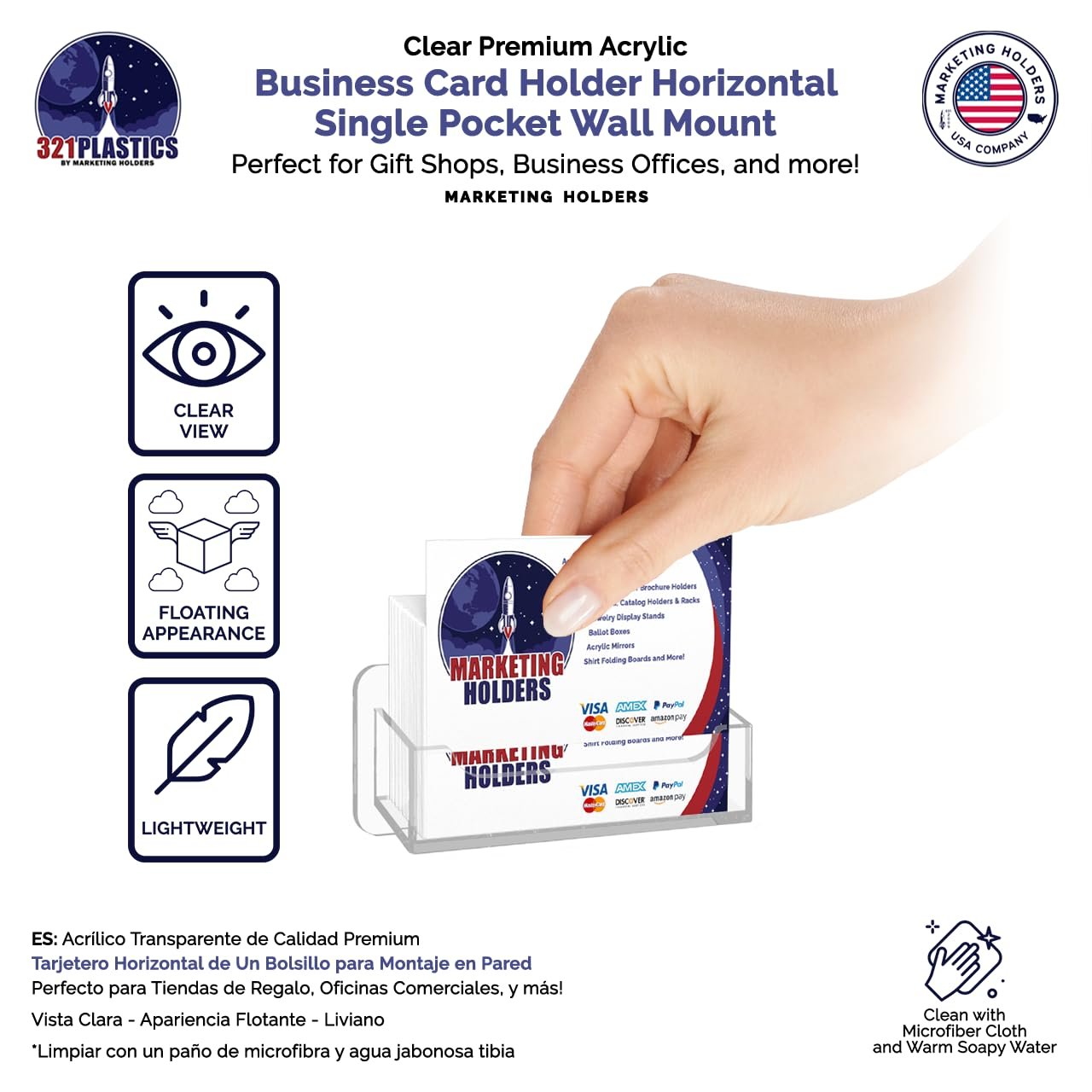 Marketing Holders Multi Pocket Wall Mount Business Card Holder Gift Card Display