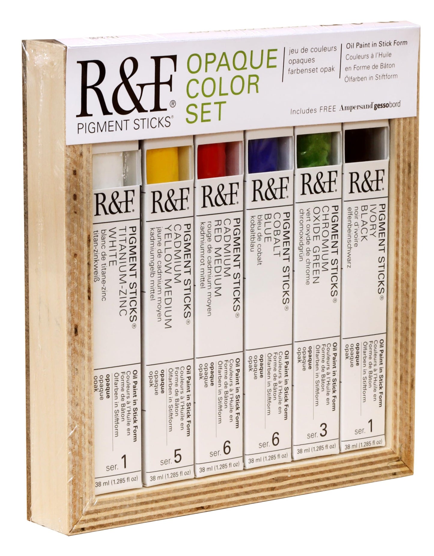 R&F Handmade Paints - Professional Oil Pigment Sticks, Opaque Set of 6