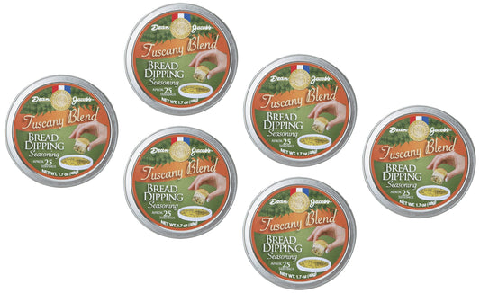Dean Jacob's Tuscany Bread Dipping Seasonings (Pack of 6 Tins)