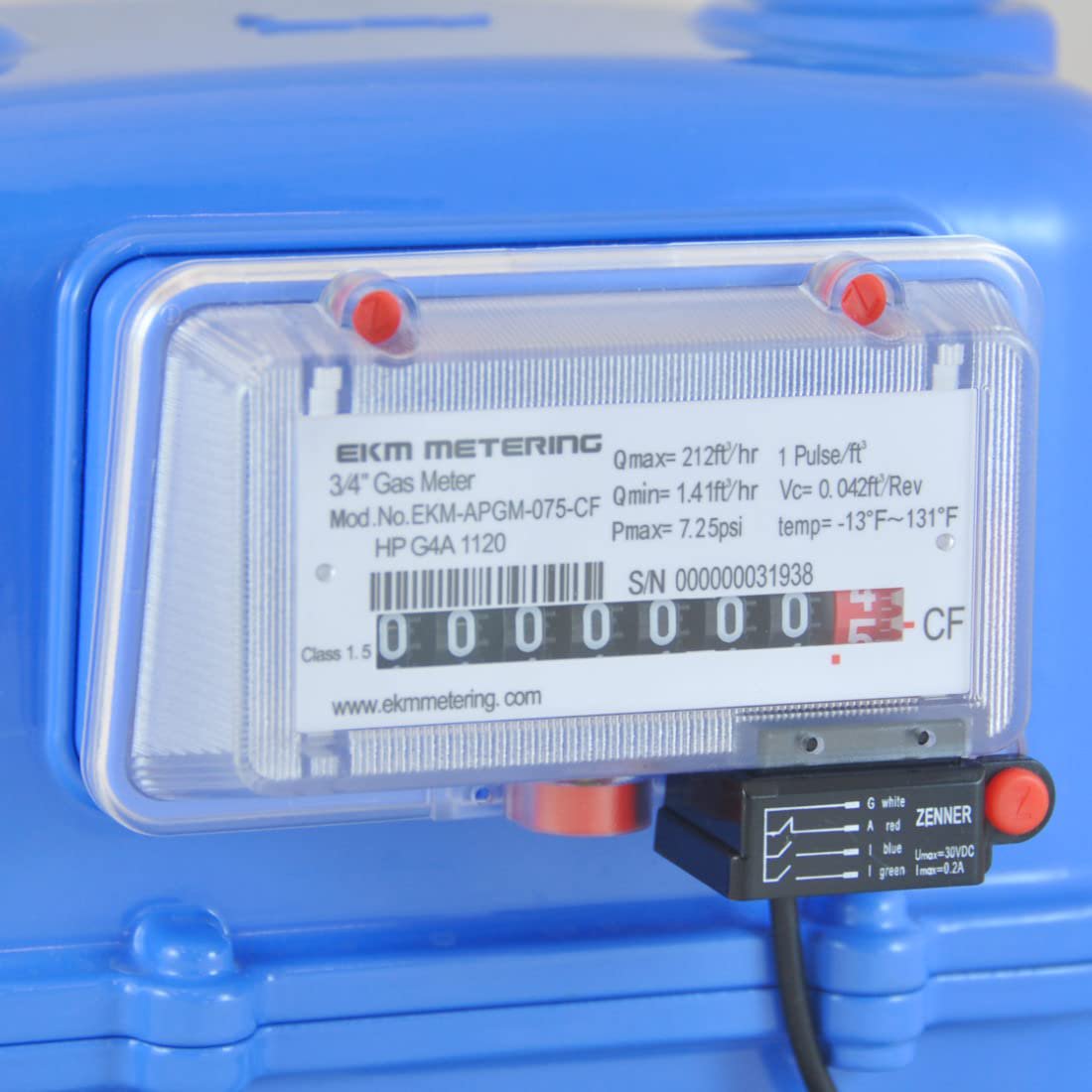 EKM Metering 3/4" Gas Meter - Aluminum, Pulse Output