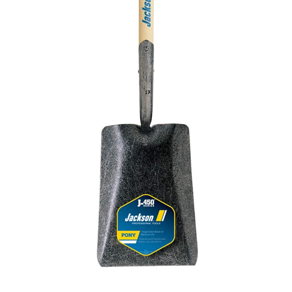 Jackson 1232000 J-450 Pony Square Point Transfer Shovel with 27 in. Hardwood Armor D-Grip Handle, Multi