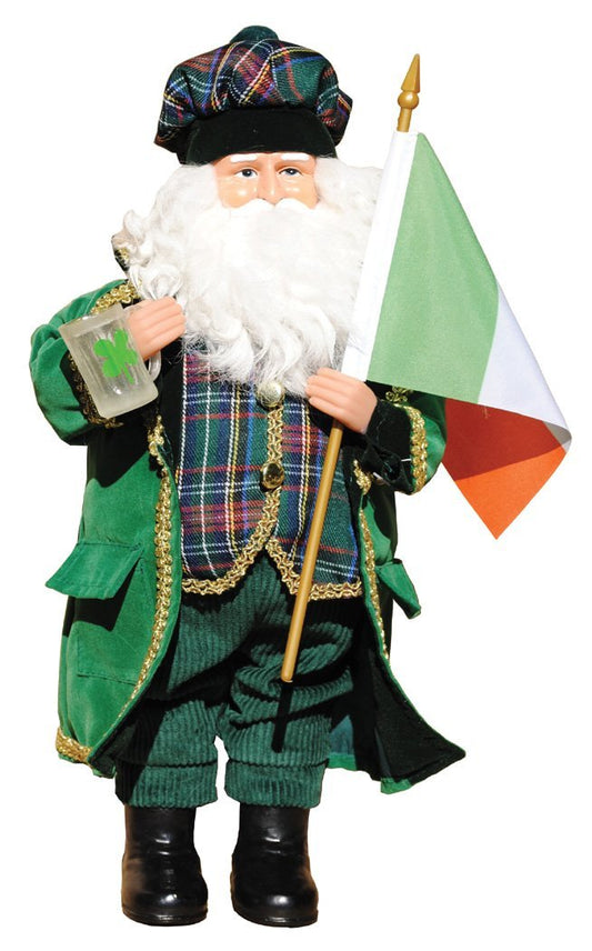 Santa's Workshop 9361 Irish Santa Figurine, 15"
