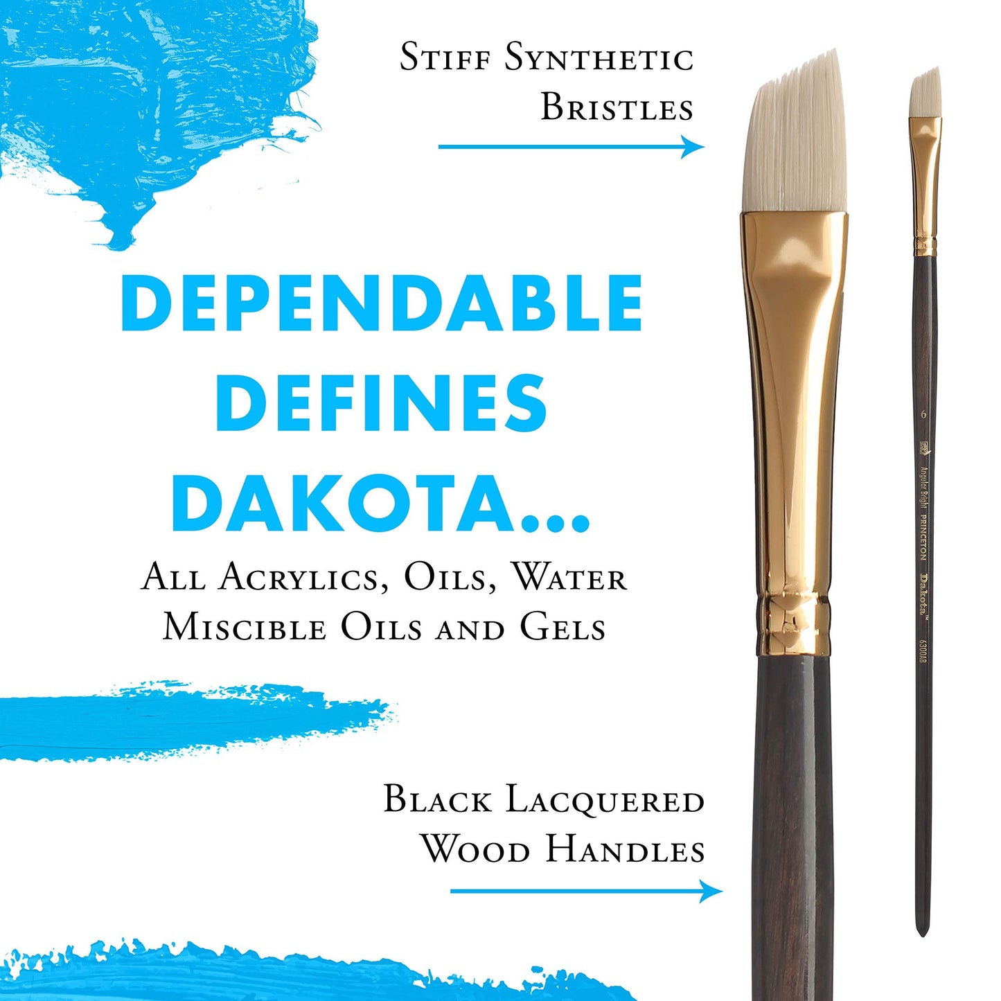 Princeton Dakota Paintbrush, Size 3, Dark Brown