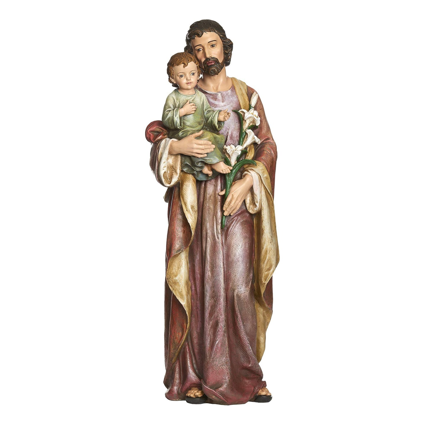 Joseph's Studio by Roman - St. Joseph and Child Jesus Figure, Renaissance Collection, 36.75" H, Resin and Stone, Religious Gift, Decoration, Collection, Durable, Long Lasting