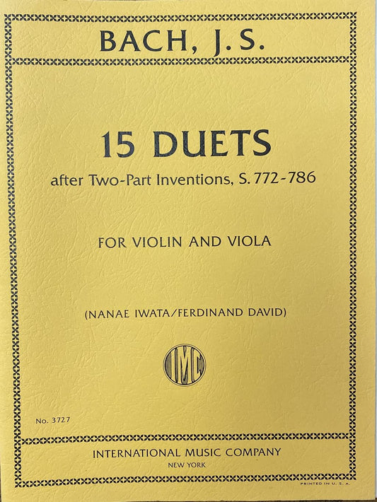 Bach, J.S. 15 Duets after Two-Part Inventions, S. 772-786 for Violin and Viola (Nanae Iwata/Ferdinand David)
